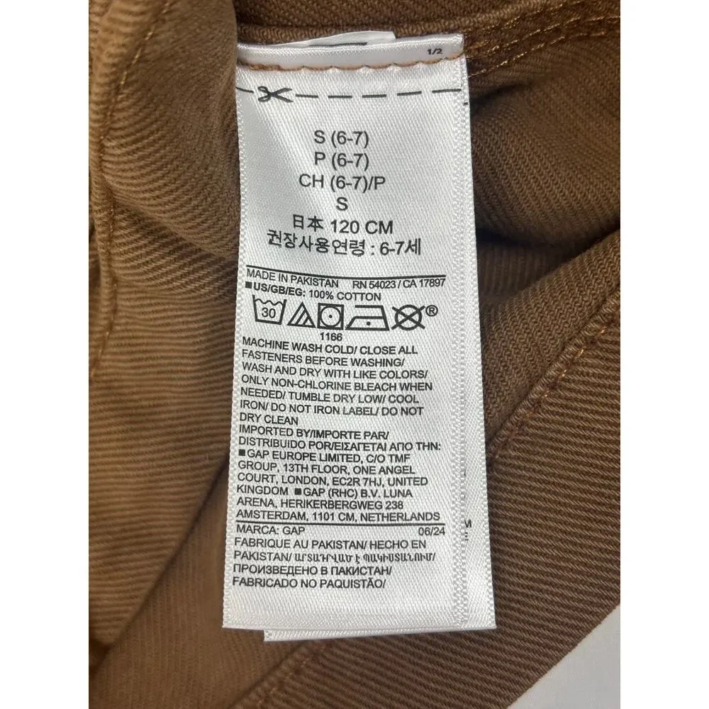 Gap Kids Brown Denim Carpenter Jacket Size S (6/7) Canvas Utility Workwear